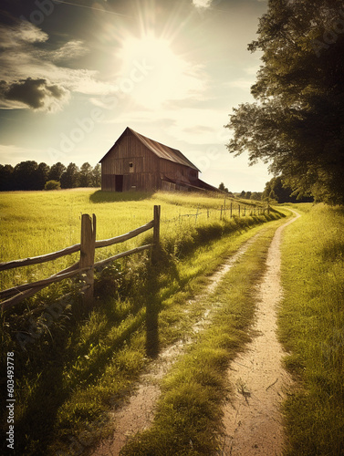 sunset in the countryside