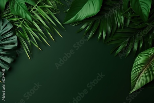 Eco green leaves background  tropical minimal. Use for  web banner  slider  wallpaper  invitation