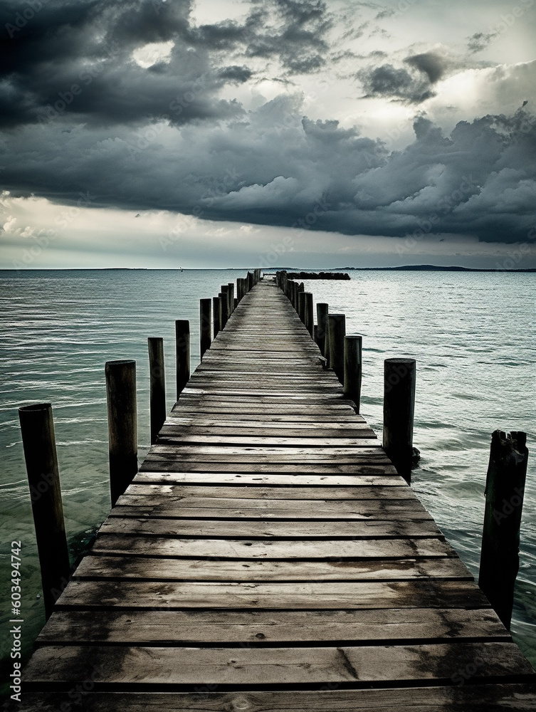 wooden pier in the sea