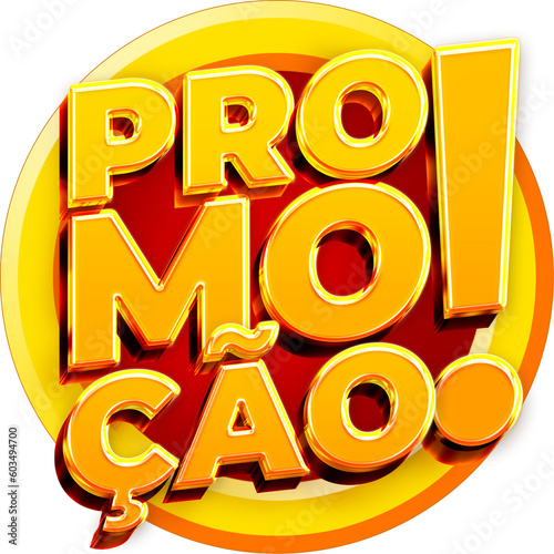 Elemento de promoção com círculo dourado com vermelho no background