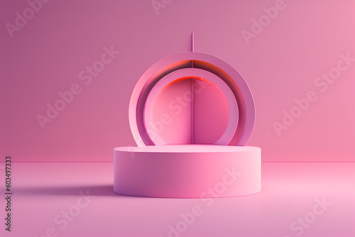 Abstract mock up scene pastel color. Geometry shape objects podium background for product. 3d rendering. 