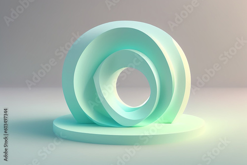 Abstract mock up scene pastel color. Geometry shape objects podium background for product. 3d rendering. 