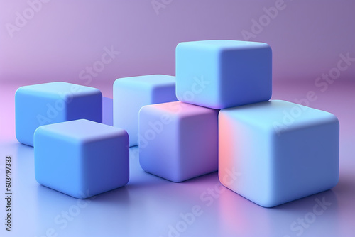 Abstract mock up scene pastel color. Geometry shape objects podium background for product. 3d rendering. 