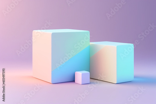 Abstract mock up scene pastel color. Geometry shape objects podium background for product. 3d rendering. 