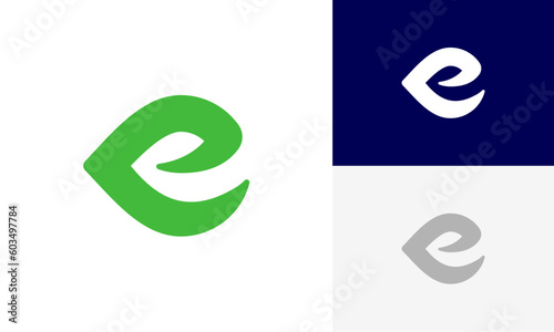 Initials e logo design. Green leaf ecology nature element vector icon, Leaf Icon, green leaf ecology nature element vector