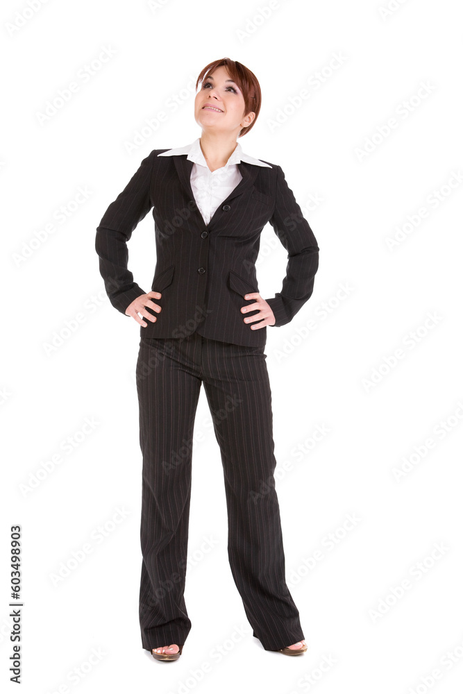pretty businesswoman isolated over white background pretty businesswoman isolated over white background