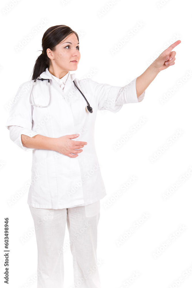attractive female doctor isolated over white background attractive female doctor isolated over white background