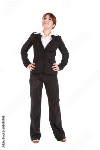 pretty businesswoman isolated over white background