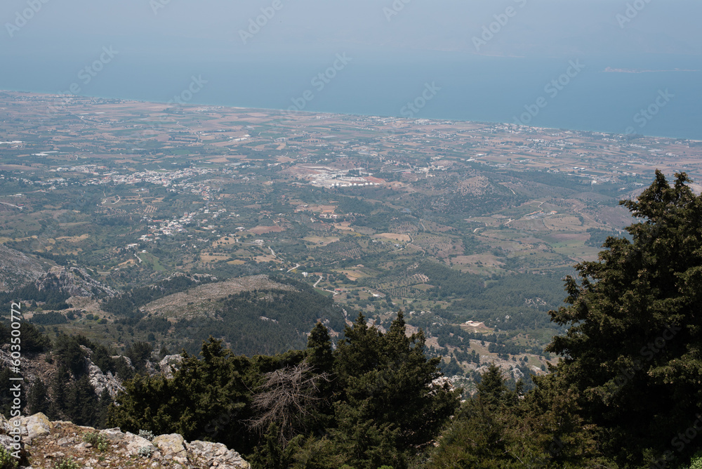 view from the top of the mountain dikeos kos greece island greek