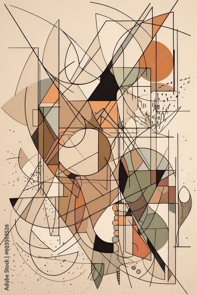 Abstract art of geometric shapes Generative AI Abstract art of geometric shapes Generative AI