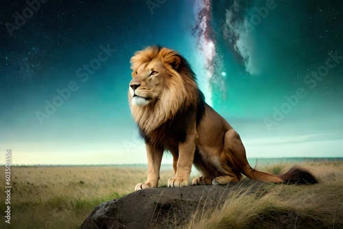 lion in the grass and forests see near the river © Huzaifa