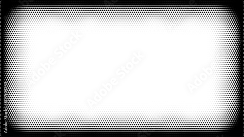 Halftone vignette border in 16:9 aspect ratio