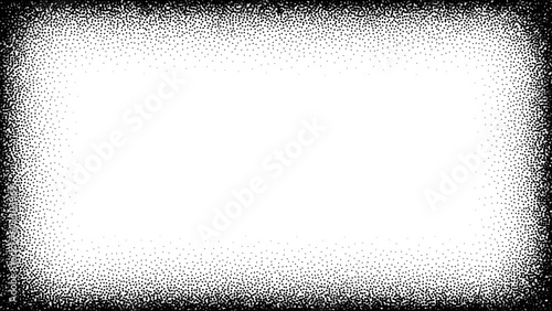 Vignette border frame in dotted stippling effect - 16:9 aspect ratio