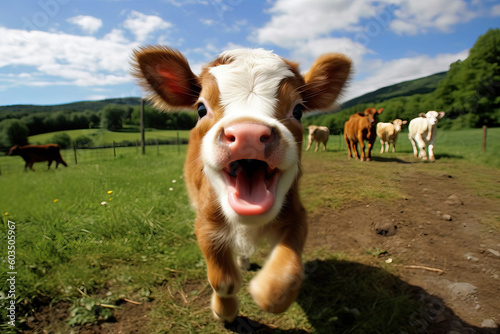 happy cute calf portrait