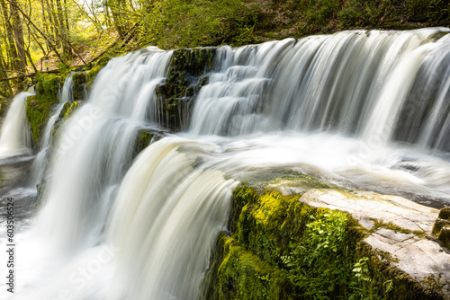 Pretty beautiful waterfall in Brecon Beacons National Park  Wales UK.