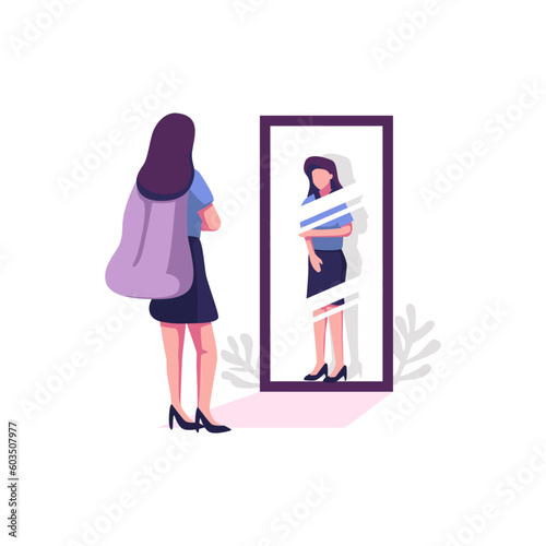 imposter syndrom flat style illustration vector design