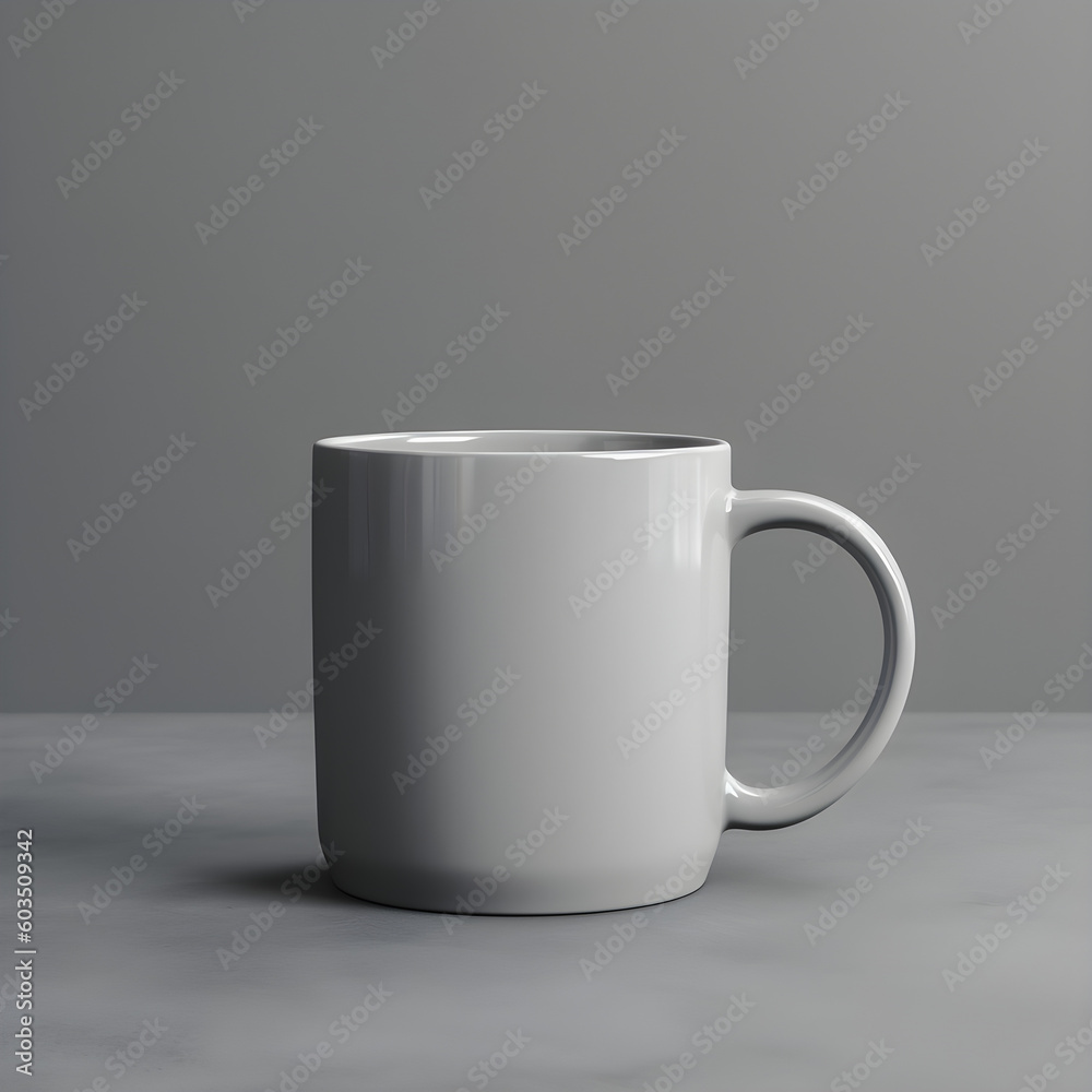 Blank mug for use as a mockup, add your own design created with AI generative technology Blank mug for use as a mockup, add your own design created with AI generative technology