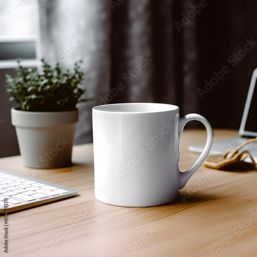 Blank mug for use as a mockup  add your own design created with AI generative technology 