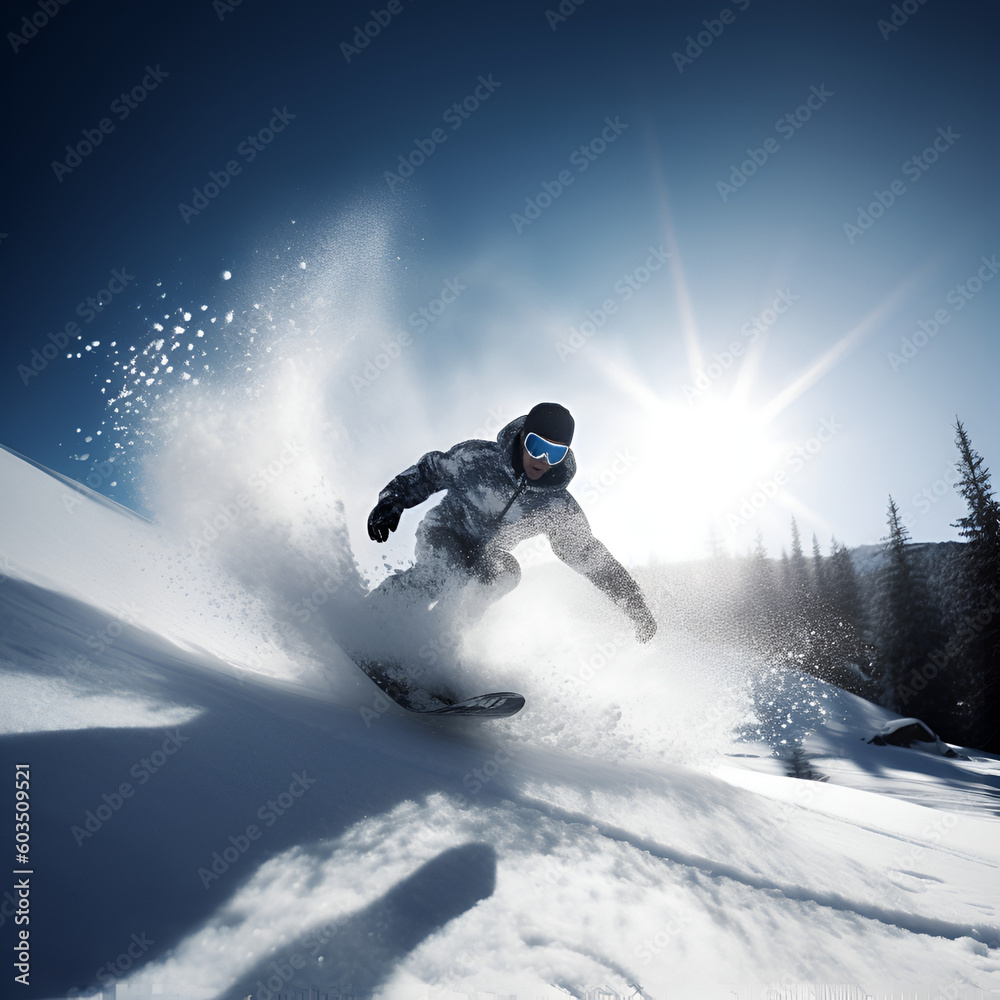 snowboarder in the mountains