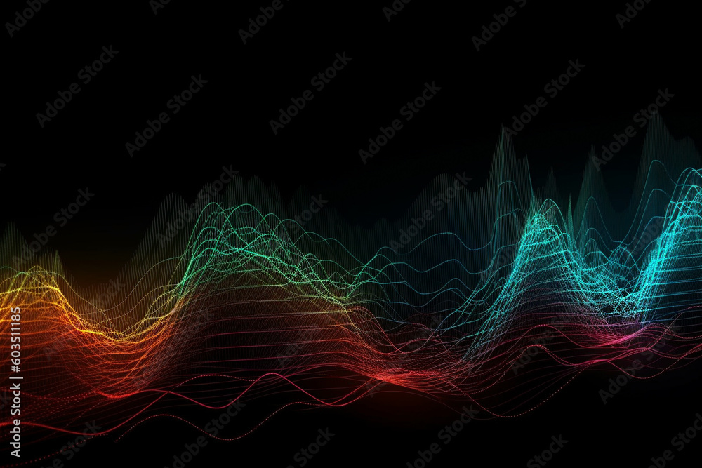 Sound waves creative vector background wallpaper illustration. Ai generated