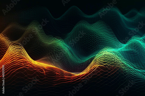 Sound waves creative vector background wallpaper illustration. Ai generated