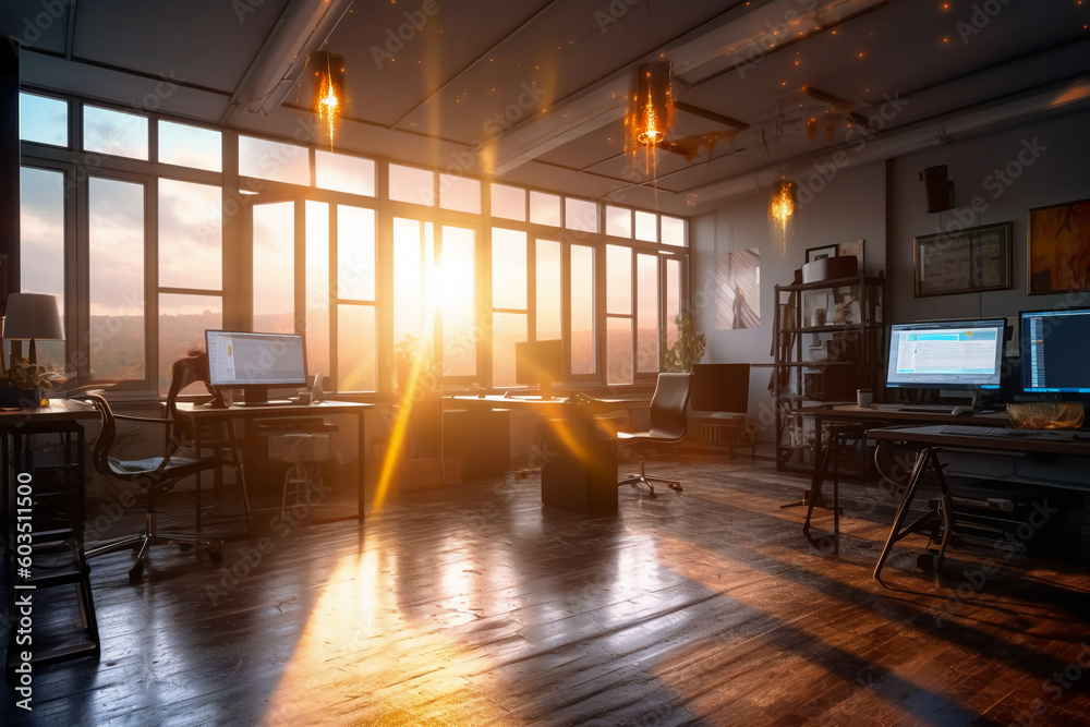 The holy light in the office The holy light in the office