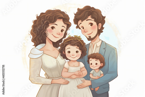 Illustration of a happy family