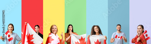 Set of people with Canadian...
