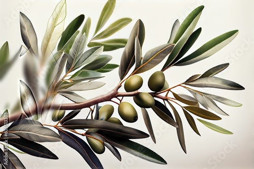 The 1illustration of olive tree, ai contents by firefly