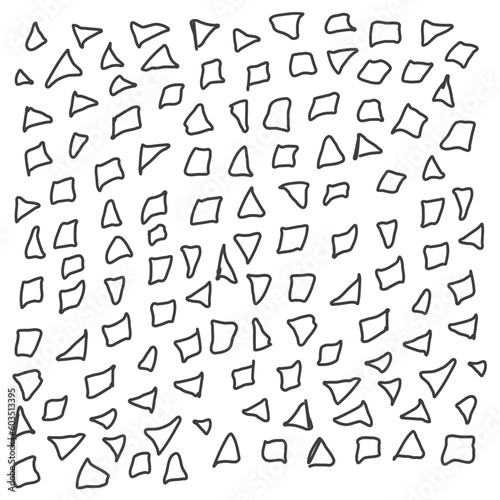 Hand drawn doodles, triangles. Freehand Abstract background in geometric style. Scribble.