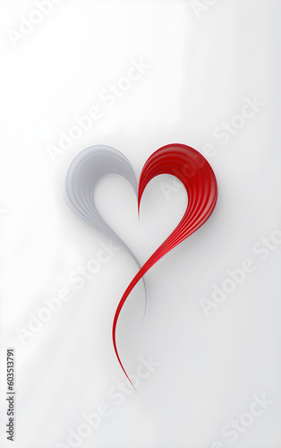 red heart on white background