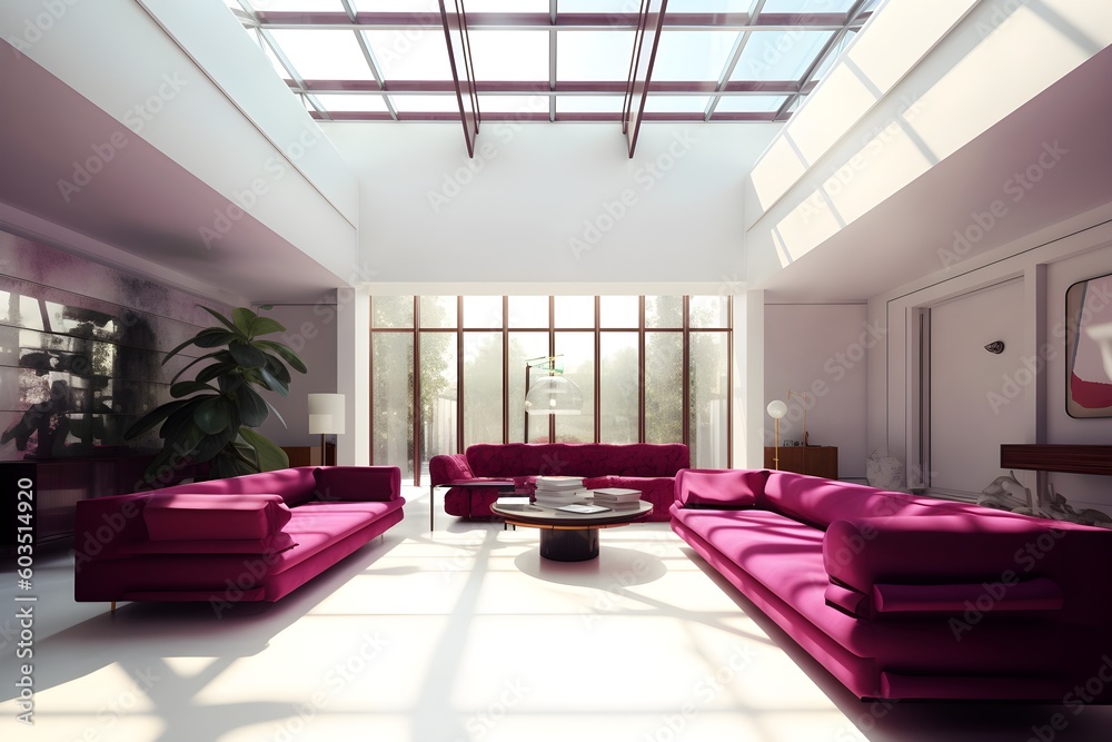 salon penthouse couleur entièrement rouge tadao, generative ai salon penthouse couleur entièrement rouge tadao, generative ai