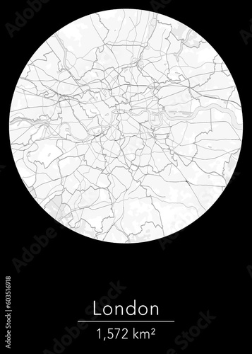 London England capital modern city map design