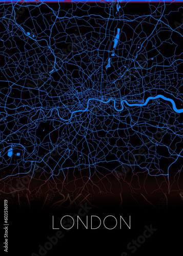 London England capital modern city map design