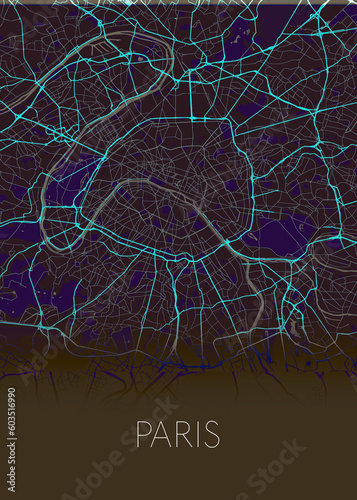 Paris, France's capital modern city map design