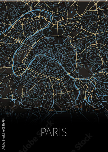 Paris, France's capital modern city map design