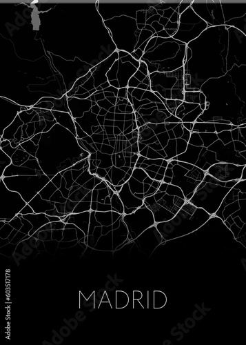 Madrid, Spain's capital modern city map Illustration design