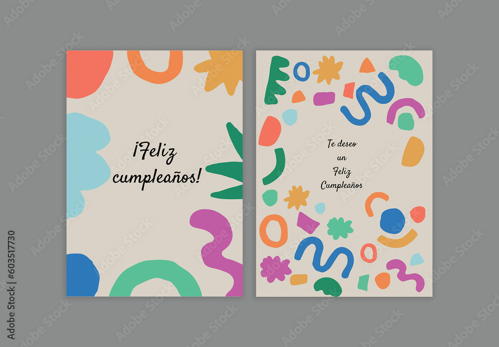 Diseño de tarjeta de feliz cumpleaños Stock Template | Adobe Stock