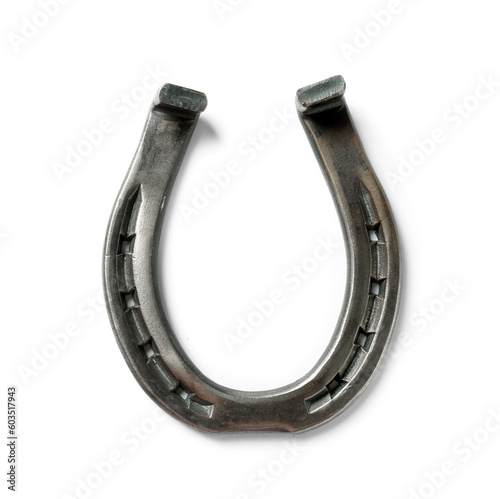 Metal horseshoe isolated on white background