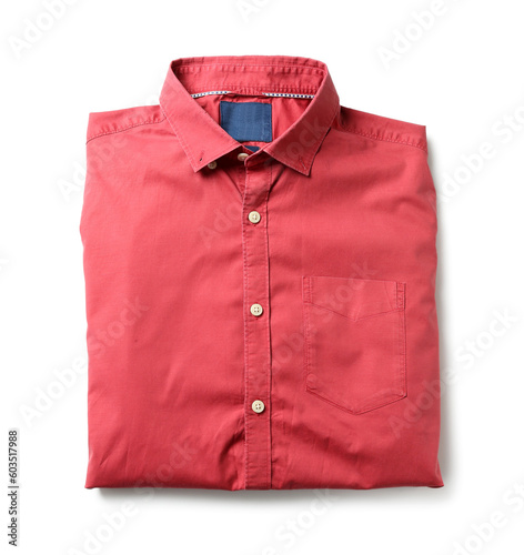 Red shirt isolated on white background