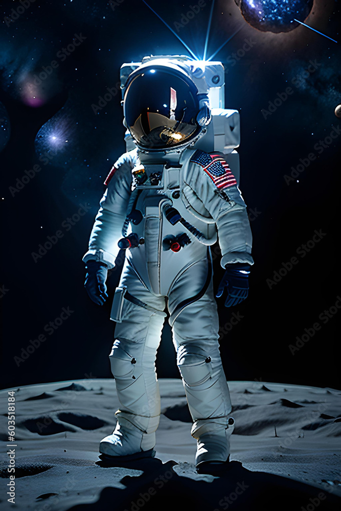 Realistic illustration of astronaut on alien planet. Realistic illustration of astronaut on alien planet.
