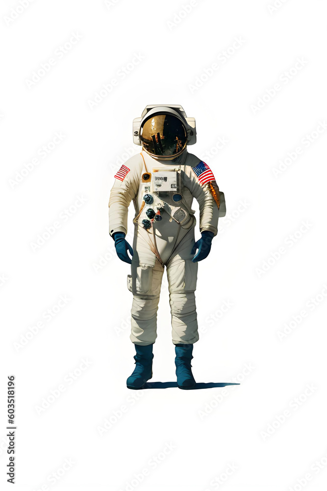 Naklejka premium Illustration of astronaut on white background