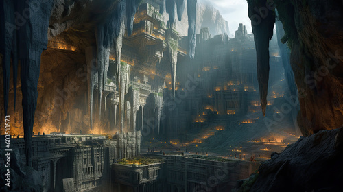 Fantasy game city illustration - AI generated image. © Ricardo Nóbrega