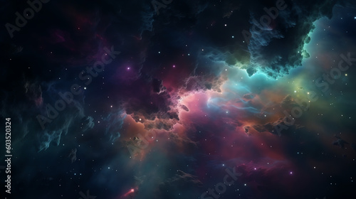 colorful space filled with stars and clouds