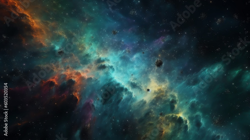 colorful space filled with stars and clouds © KidsStation