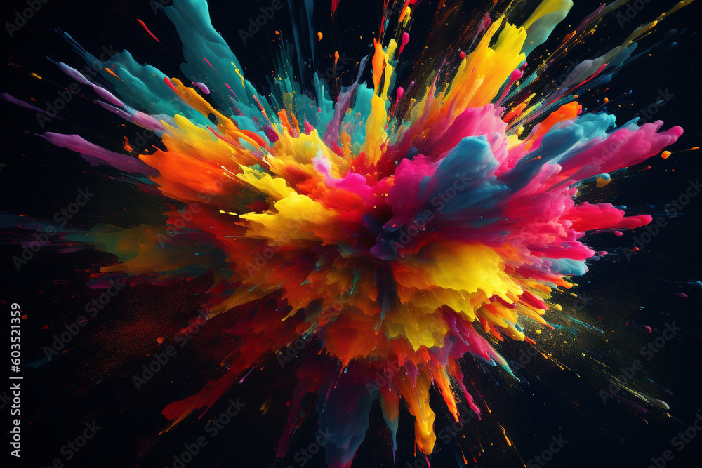 Explosion of colour background generative AI