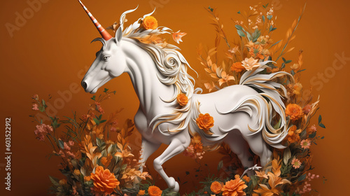 3d render illustration of a unicorn