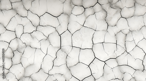 Seamless broken cracks background texture. Tileable stained peeling paint craquelure crackle pattern transparent grunge overlay. Barren drought concept wallpaper or dry desert backdrop. 