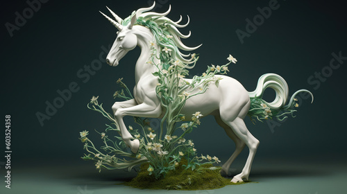 3d render illustration of a unicorn