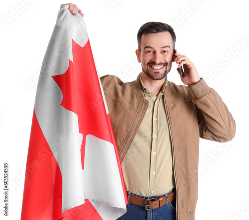 Handsome man with flag of C...